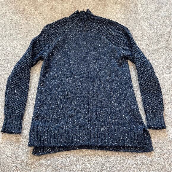 Prana Women's Turtleneck Wool Silk Sweater in Blue Size Small - Picture 7 of 9
